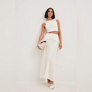 NA-KD Knitted Flowy Maxi Skirt